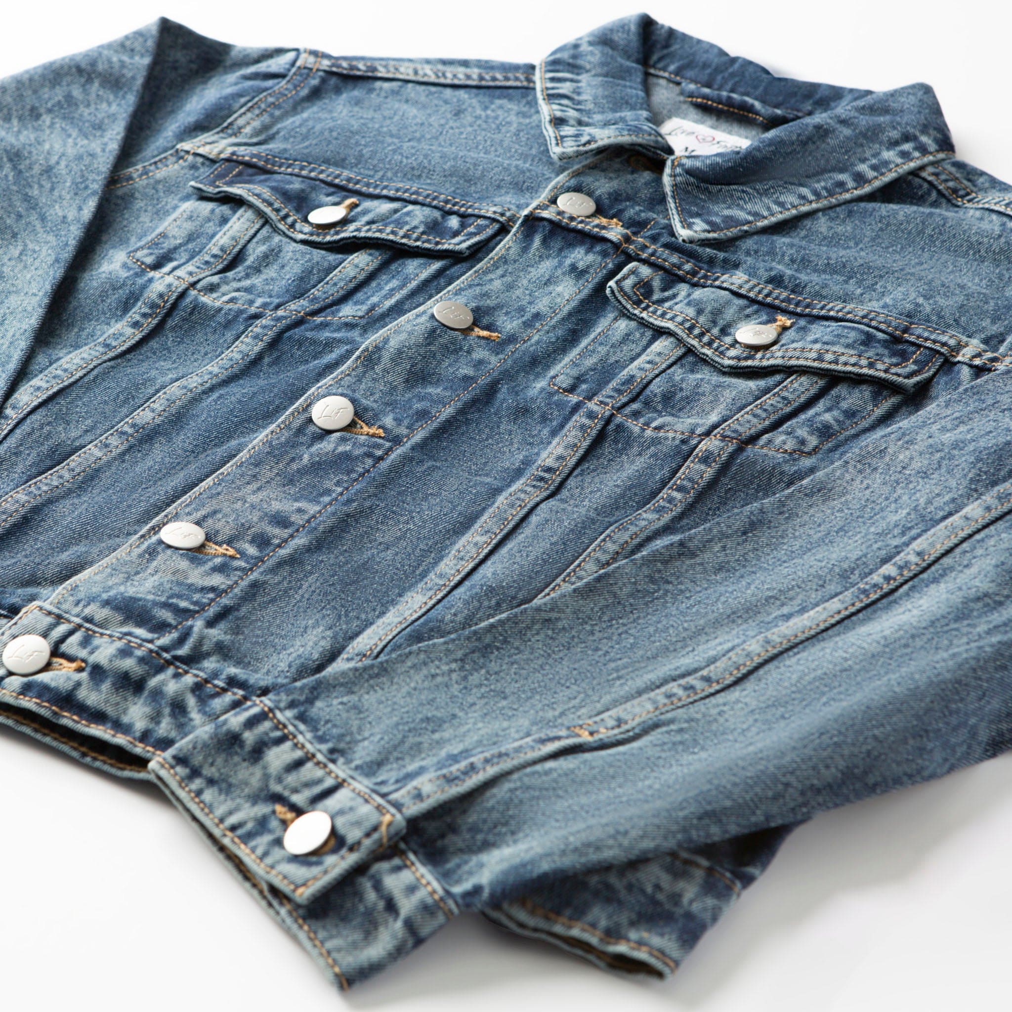 Vintage Washed Love Like Jesus Denim Jacket - Image 4